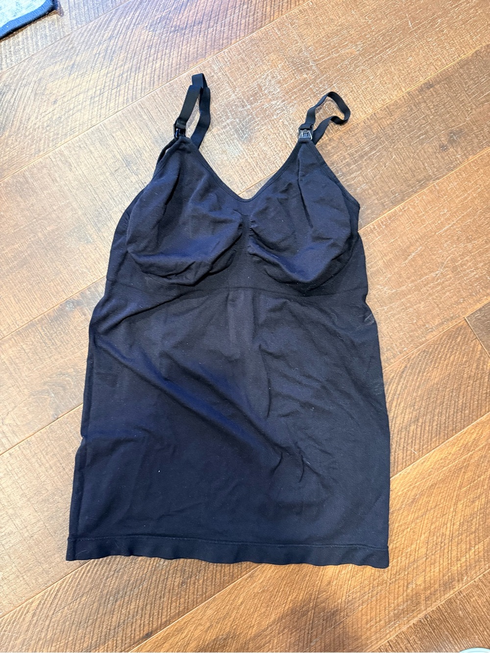 Black Shaping Slip Camisole with Adjustable Straps Nursing. EUC size L